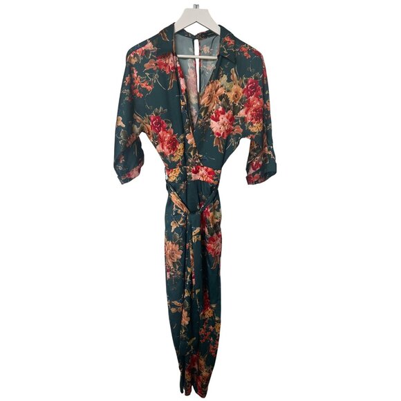 Zara Floral Kimono Wrap Jumpsuit - Picture 2 of 6